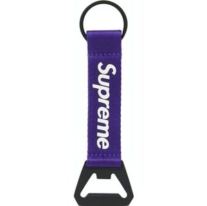 NWT Supreme Bottle Opener Webbing Keychain - Purple